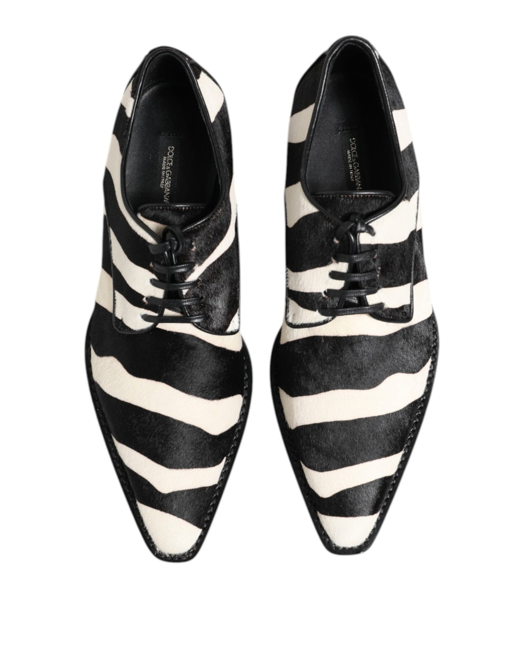 Dolce & Gabbana Black White Zebra Pony Fur Dress Shoes - ACCEXO