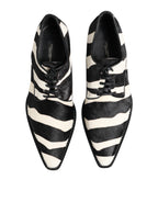 Dolce & Gabbana Black White Zebra Pony Fur Dress Shoes - ACCEXO