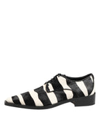 Dolce & Gabbana Black White Zebra Pony Fur Dress Shoes - ACCEXO