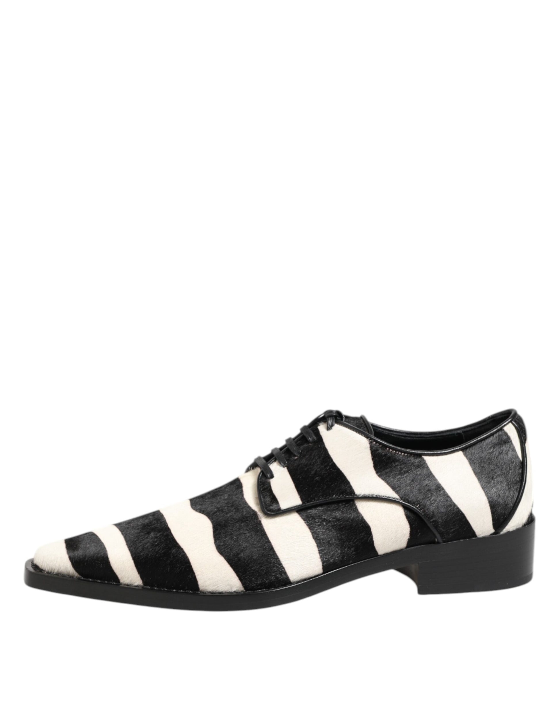 Dolce & Gabbana Black White Zebra Pony Fur Dress Shoes - ACCEXO