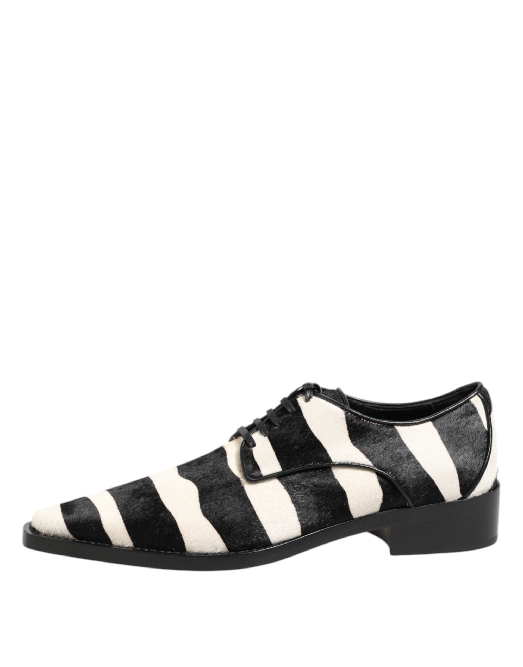 Dolce & Gabbana Black White Zebra Pony Fur Dress Shoes - ACCEXO