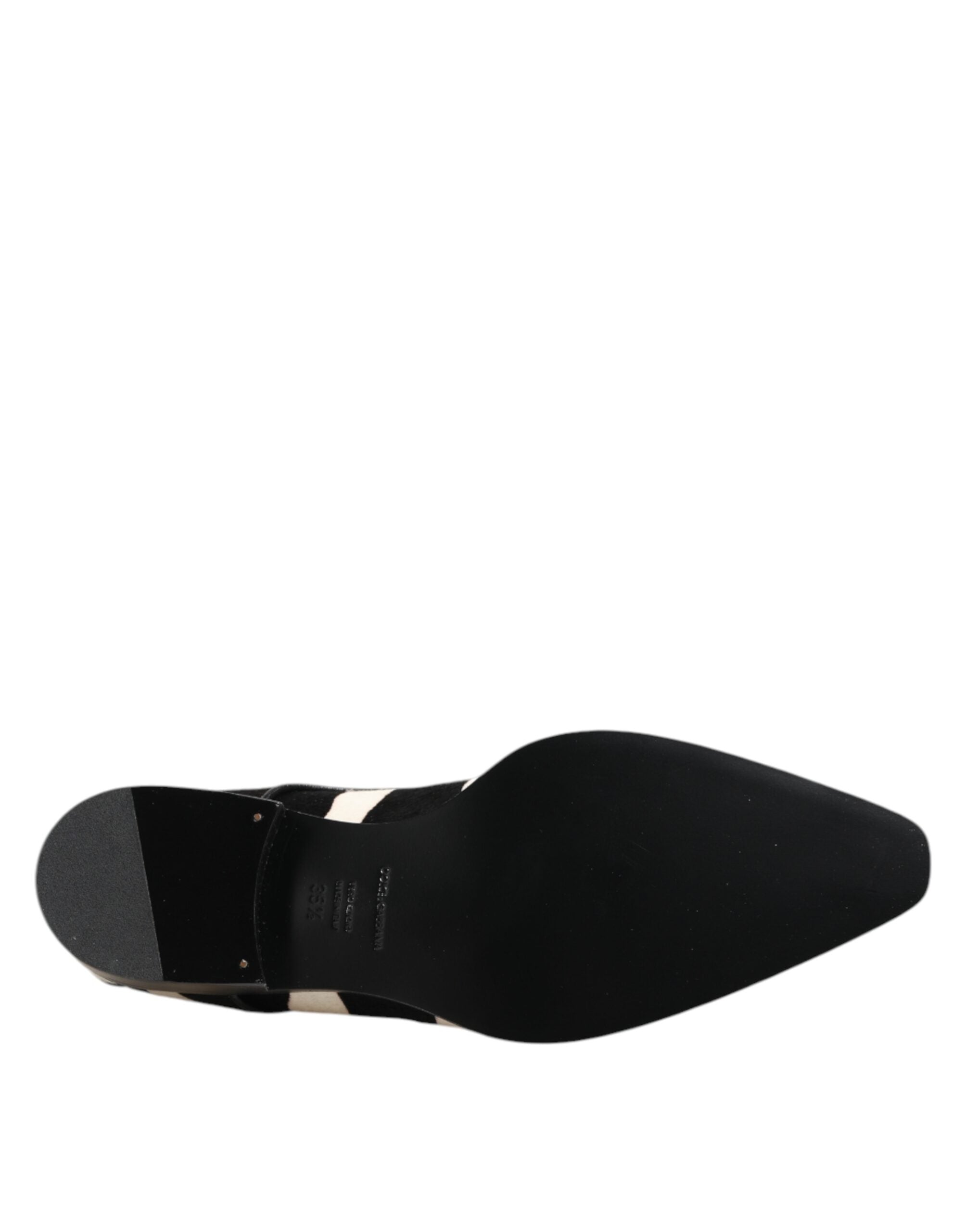 Dolce & Gabbana Black White Zebra Pony Fur Dress Shoes - ACCEXO