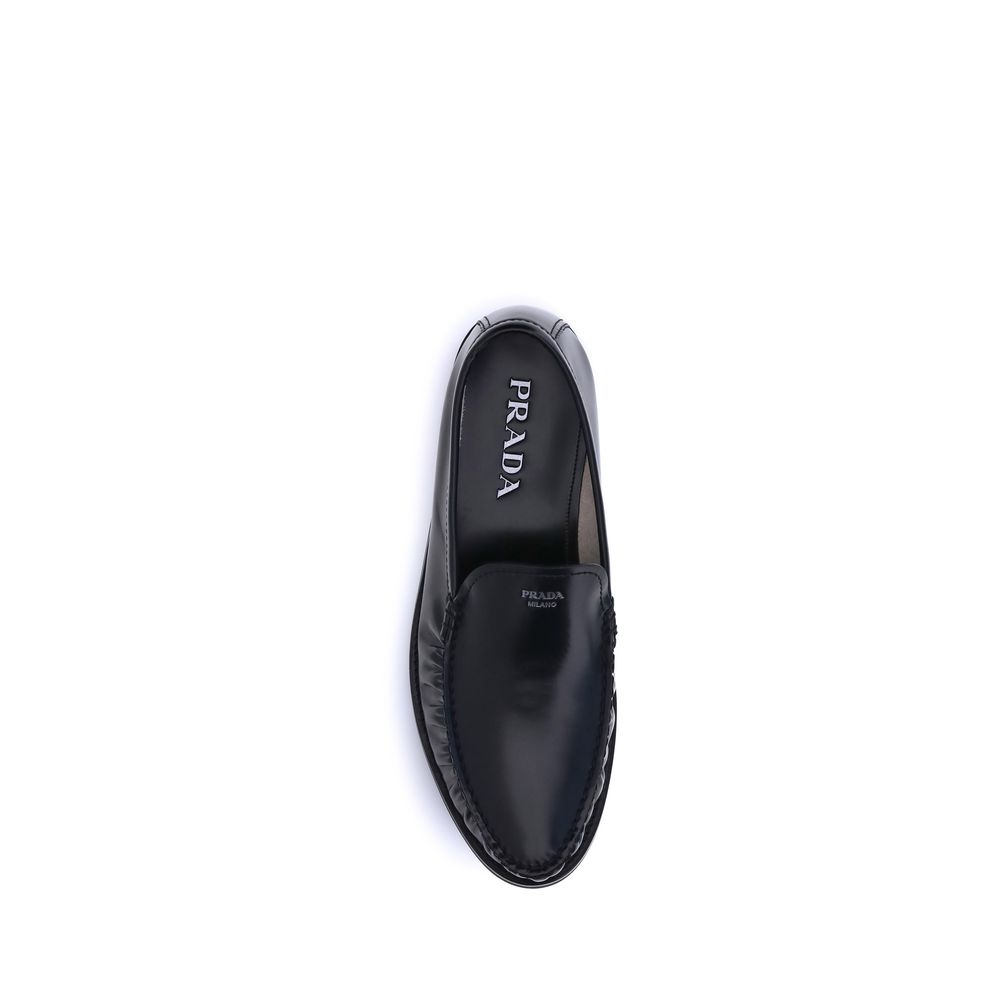 Prada Brushed Leather Loafers - ACCEXO