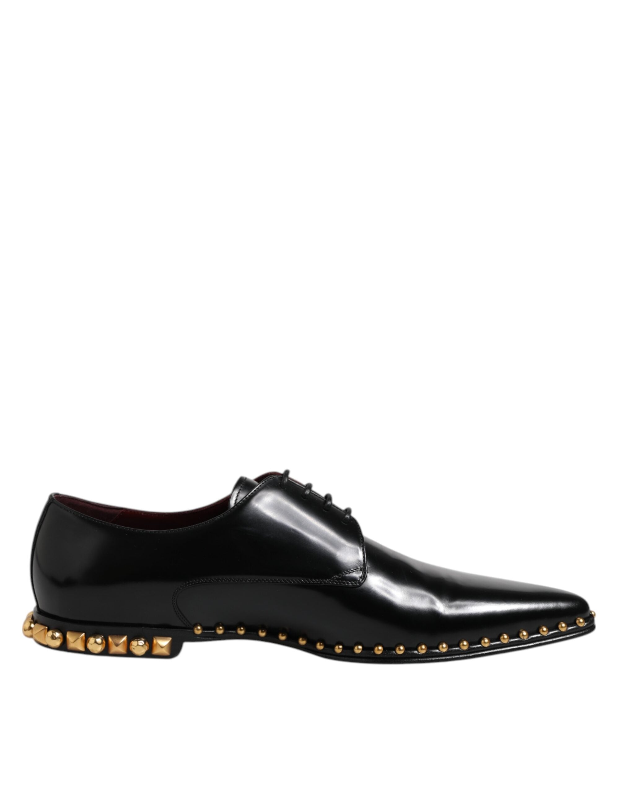 Dolce & Gabbana Black Leather Studded Derby Men Dress Shoes - ACCEXO Main image
