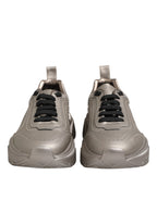 Dolce & Gabbana Silver DAYMASTER Leather Men Sneakers Shoes - ACCEXO