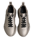 Dolce & Gabbana Silver DAYMASTER Leather Men Sneakers Shoes - ACCEXO