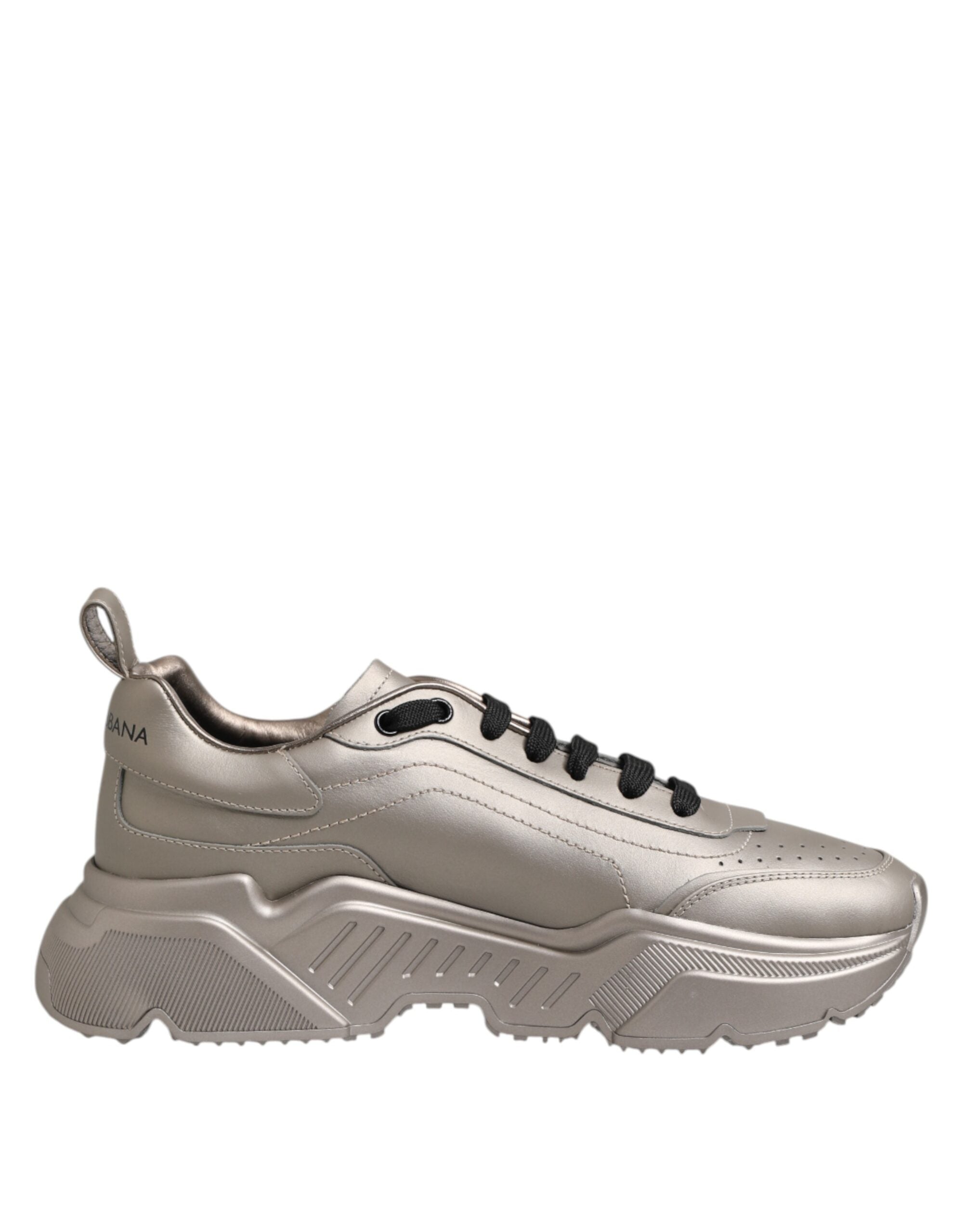 Dolce & Gabbana Silver DAYMASTER Leather Men Sneakers Shoes - ACCEXO Main image