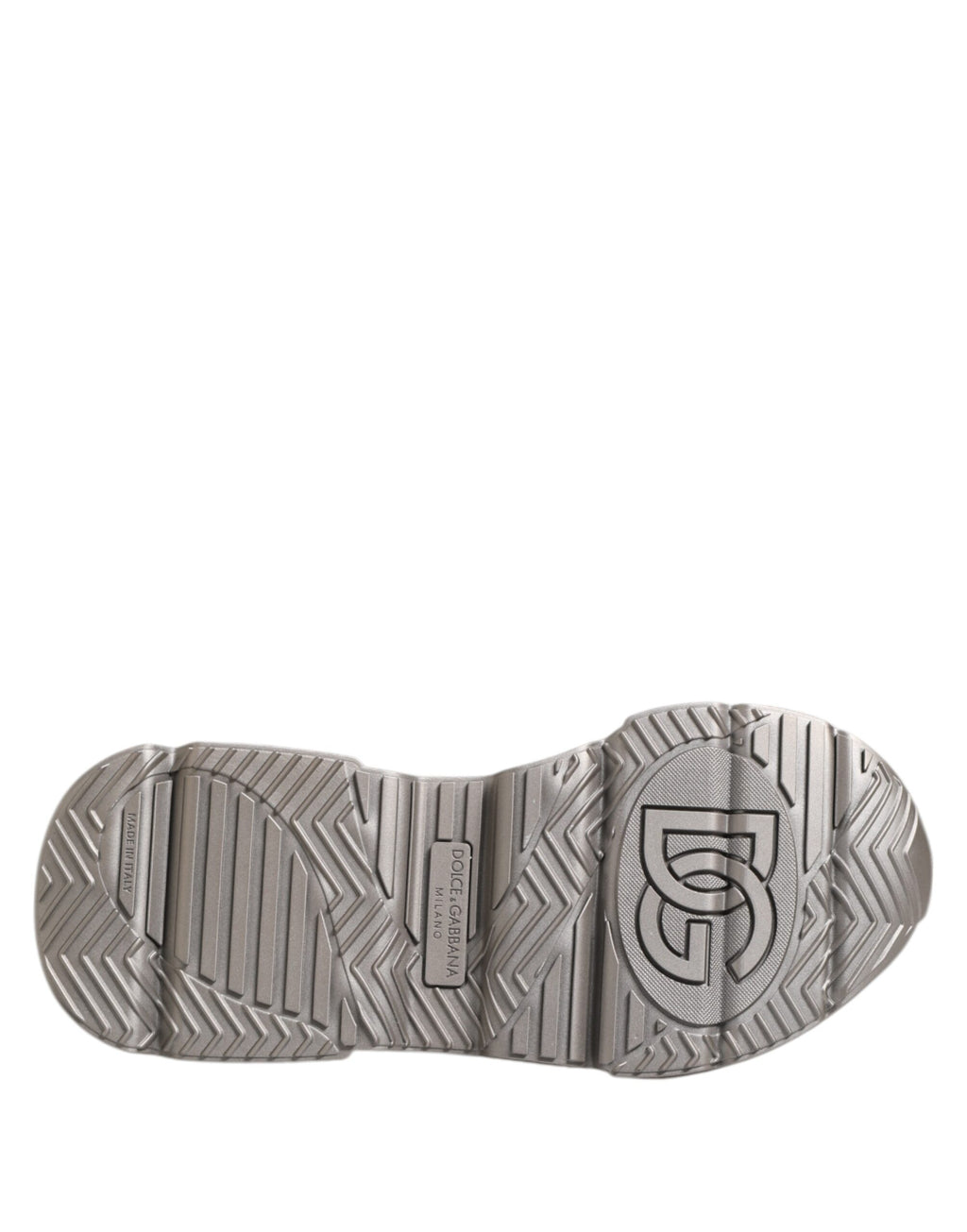 Dolce & Gabbana Silver DAYMASTER Leather Men Sneakers Shoes - ACCEXO