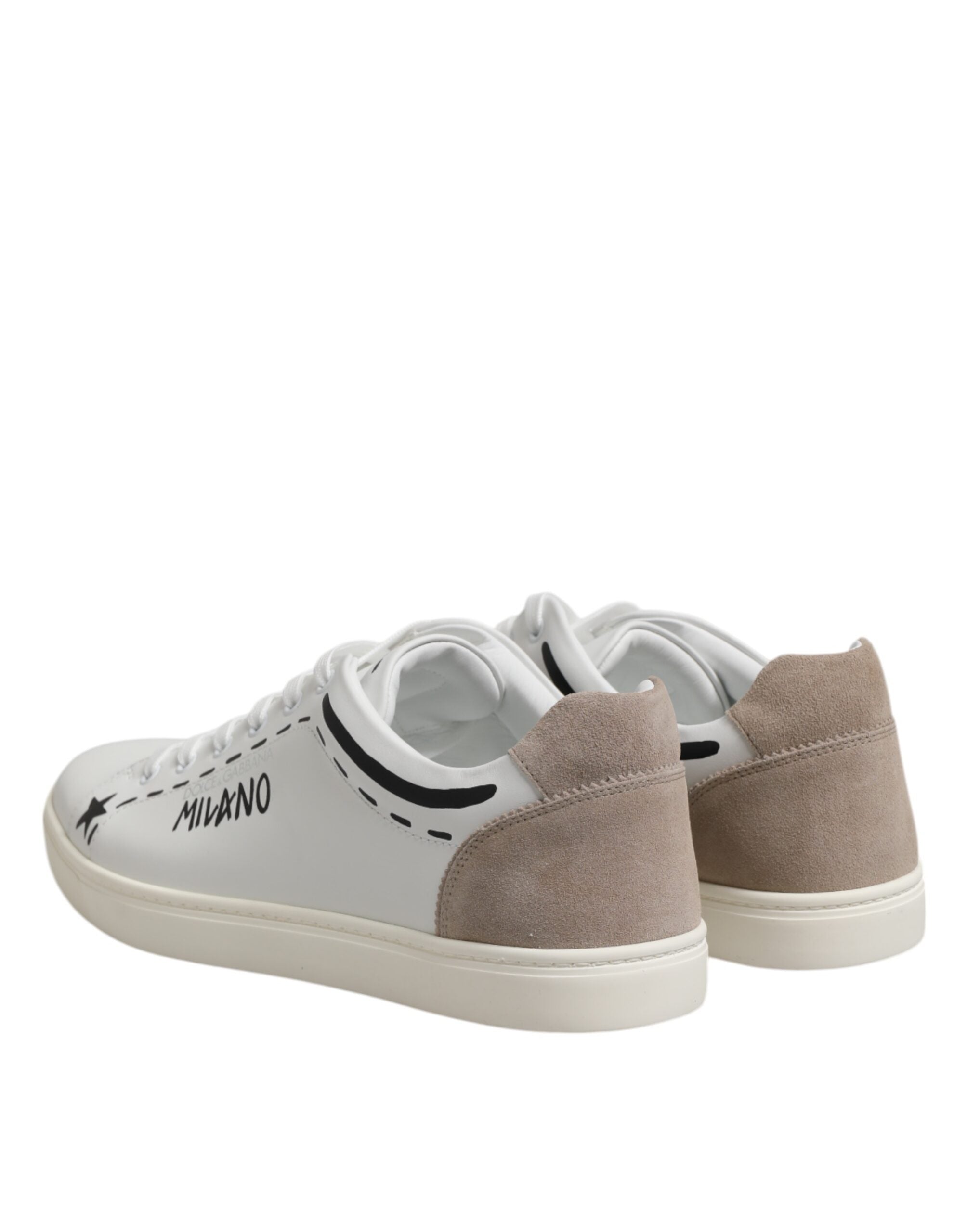 Dolce & Gabbana White Leather MILANO Low Top Sneakers Shoes