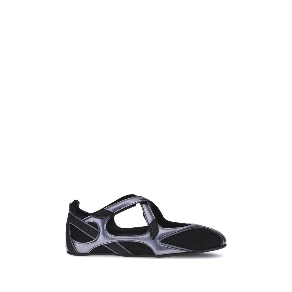 The Attico Black Polyethylene Ballet Flats