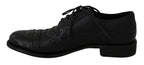 Dolce & Gabbana Elegant Dark Blue Wingtip Derby Dress Shoes - ACCEXO