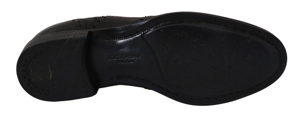 Dolce & Gabbana Elegant Dark Blue Wingtip Derby Dress Shoes - ACCEXO