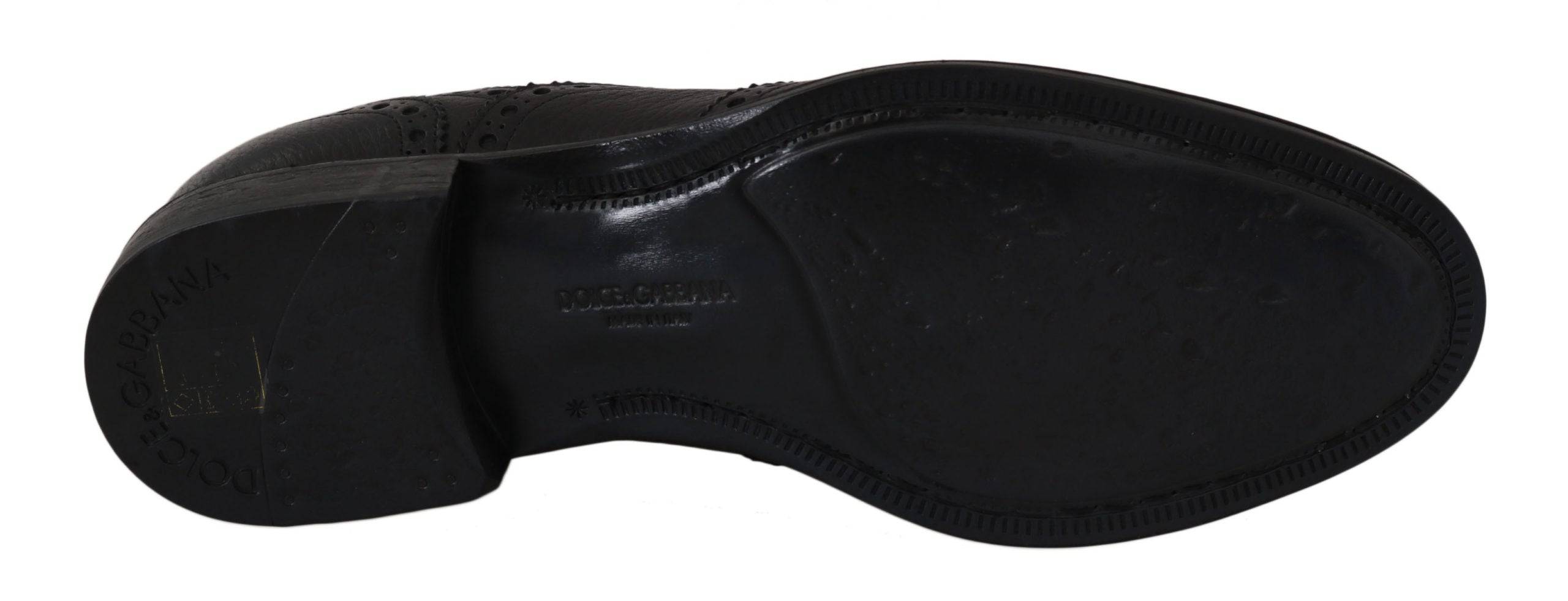 Dolce & Gabbana Elegant Dark Blue Wingtip Derby Dress Shoes - ACCEXO