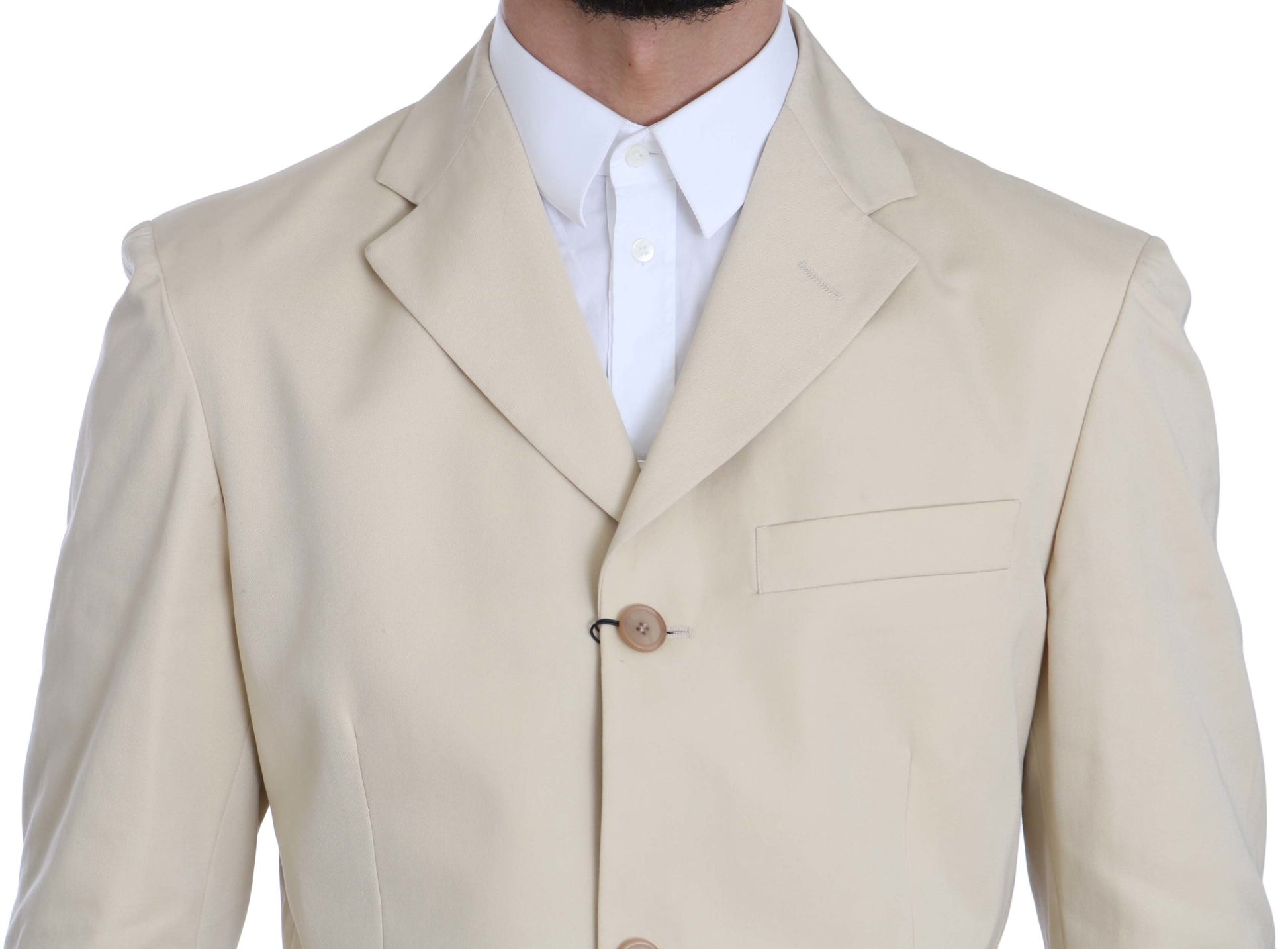 Romeo Gigli Beige Two-Piece Suit with Classic Elegance - ACCEXO