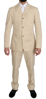 Romeo Gigli Beige Two-Piece Suit with Classic Elegance - ACCEXO