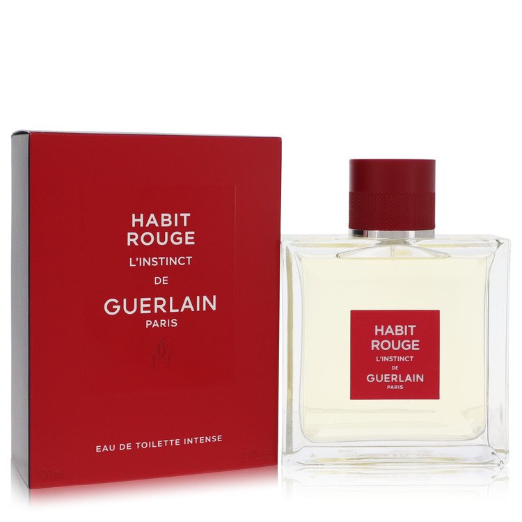 Habit Rouge Linstinct by Guerlain Eau De Toilette Intense Spray (Unboxed) 1.6 oz for Men