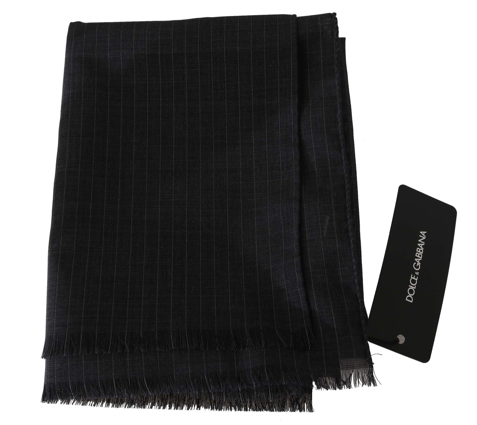 Dolce & Gabbana Elegant Gray Striped Wool Men's Scarf - ACCEXO