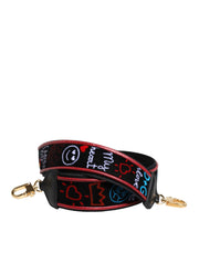 Dolce & Gabbana Black Cotton Printed Women Bag Accessory Shoulder Strap - ACCEXO