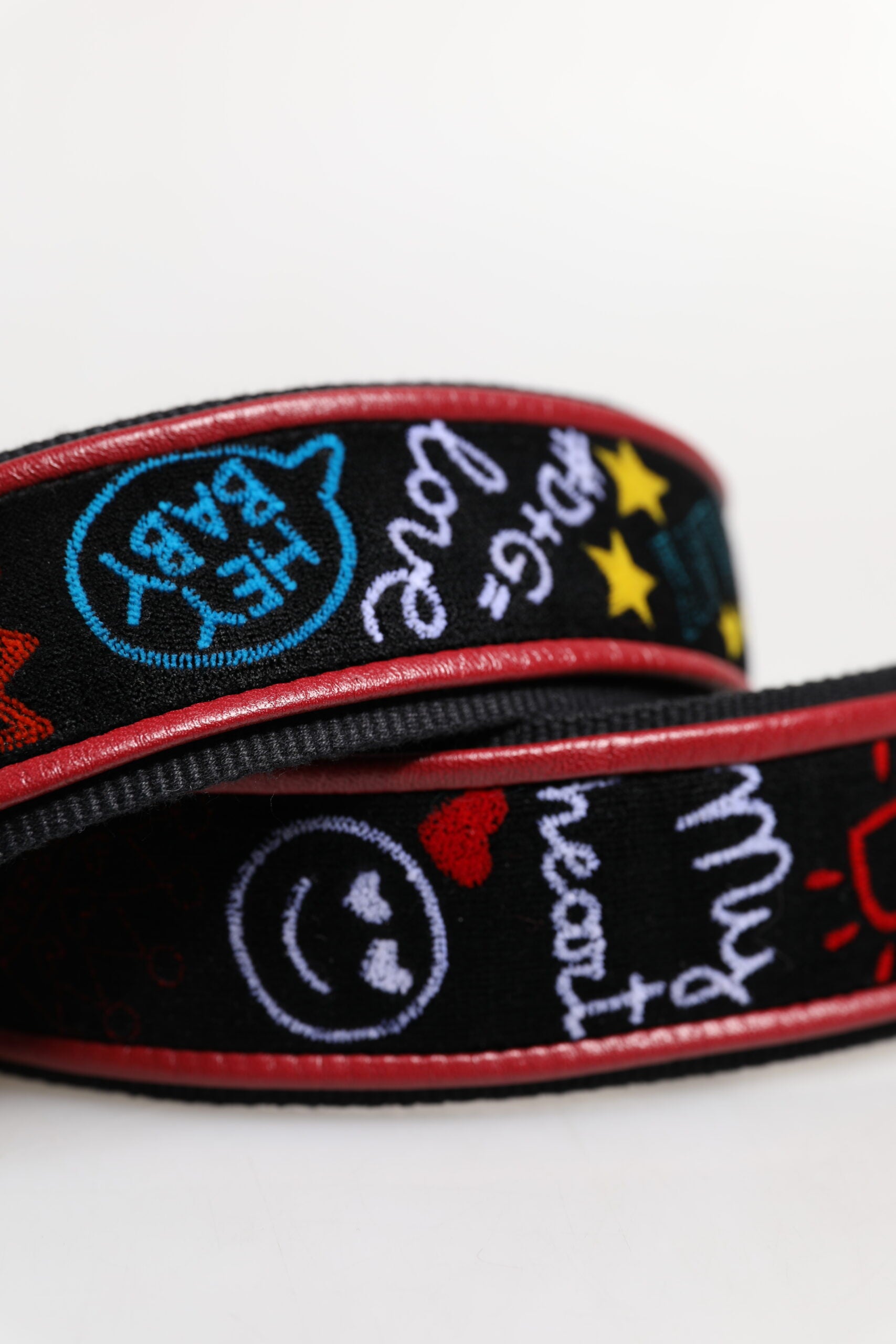 Dolce & Gabbana Black Cotton Printed Women Bag Accessory Shoulder Strap - ACCEXO