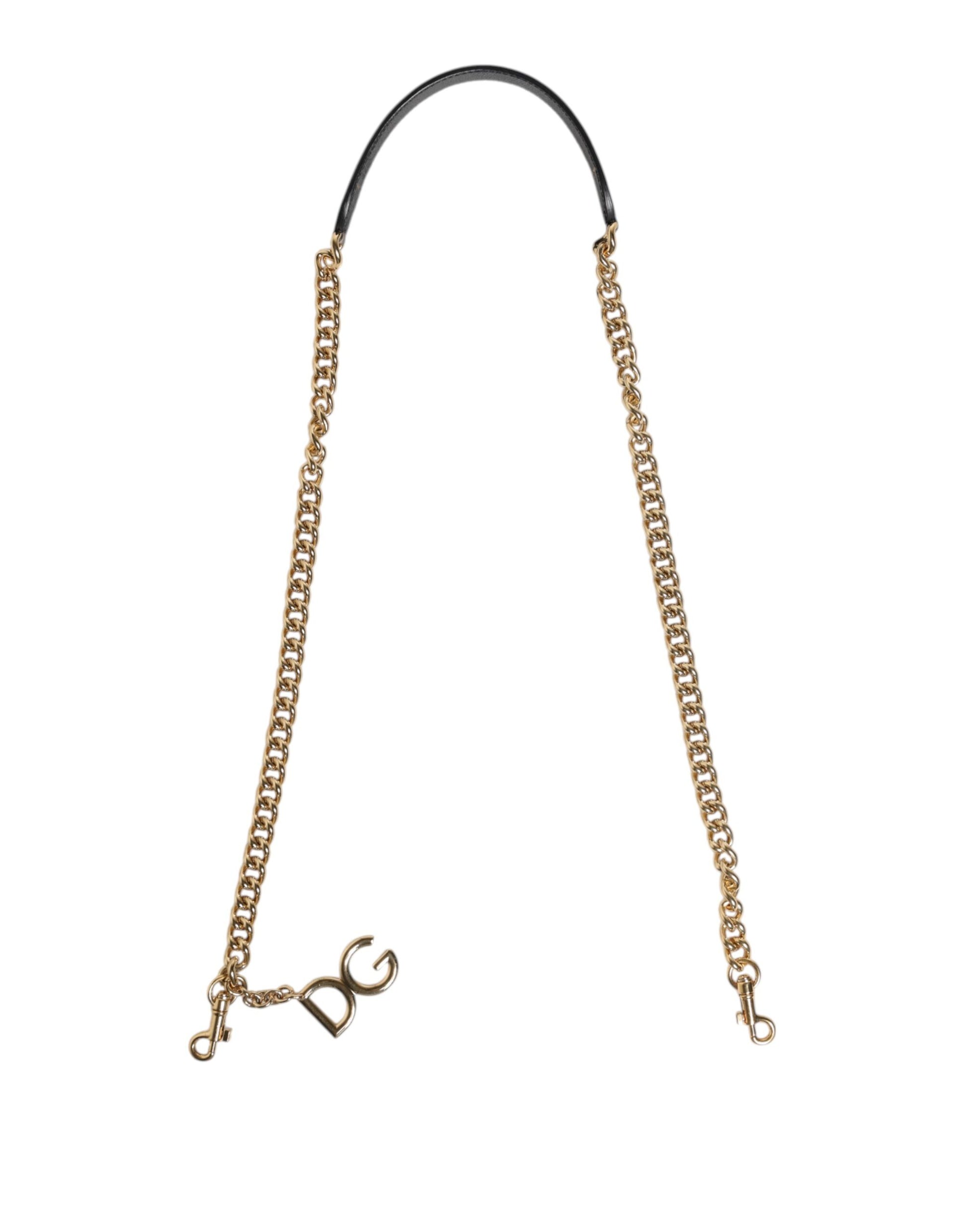 Dolce & Gabbana Brown Leopard Gold Brass Chain Accessory Shoulder Strap - ACCEXO