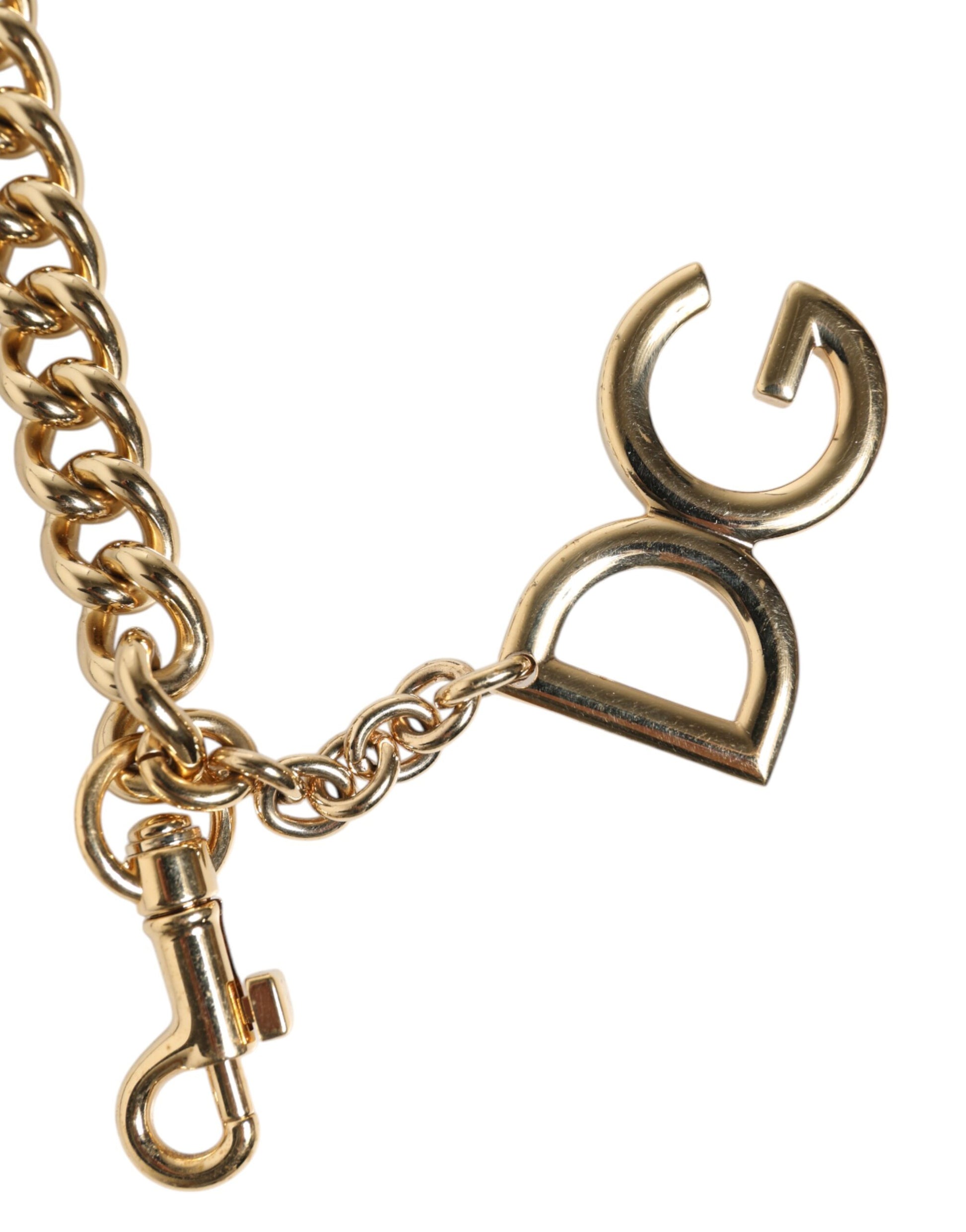 Dolce & Gabbana Brown Leopard Gold Brass Chain Accessory Shoulder Strap - ACCEXO