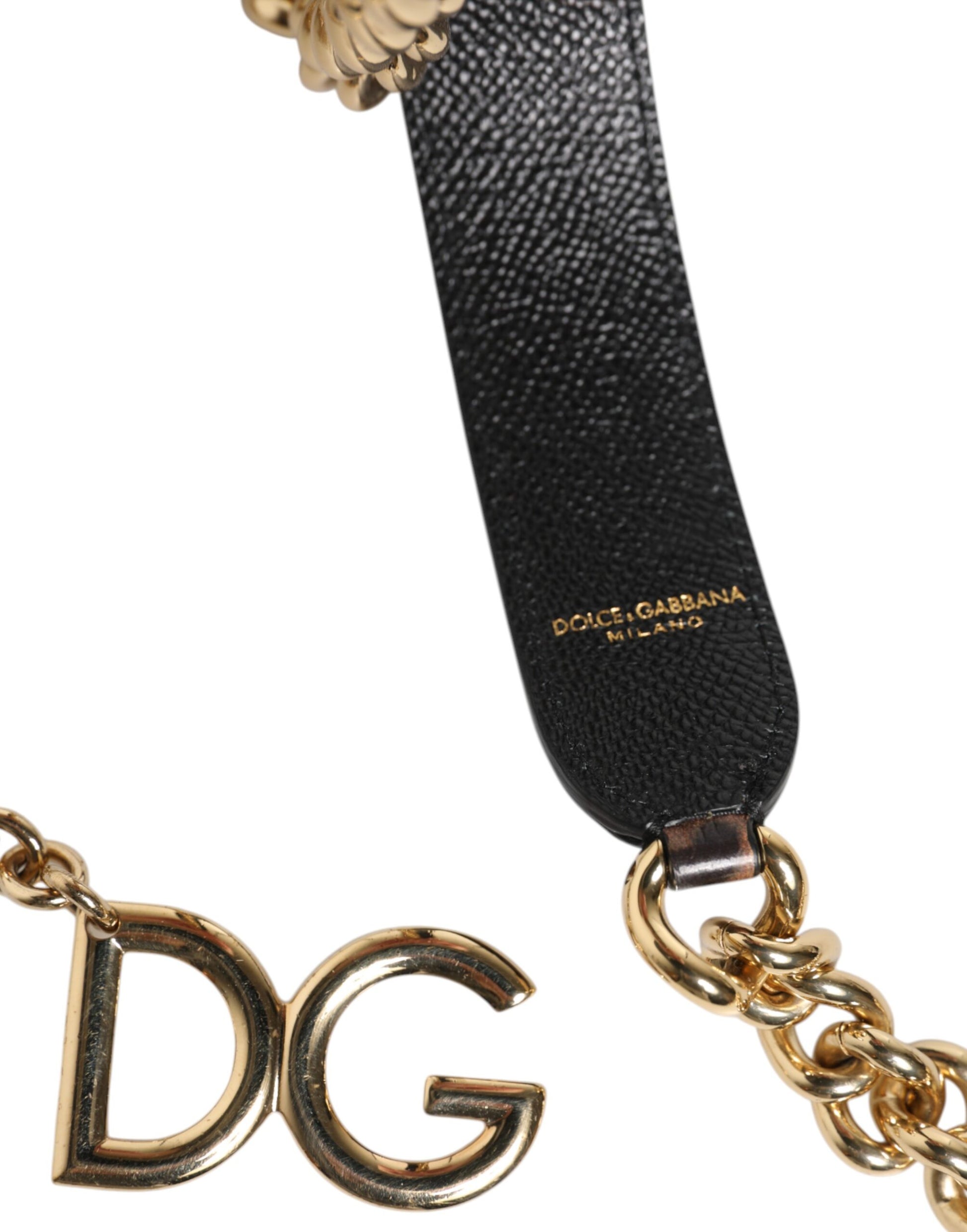 Dolce & Gabbana Brown Leopard Gold Brass Chain Accessory Shoulder Strap - ACCEXO