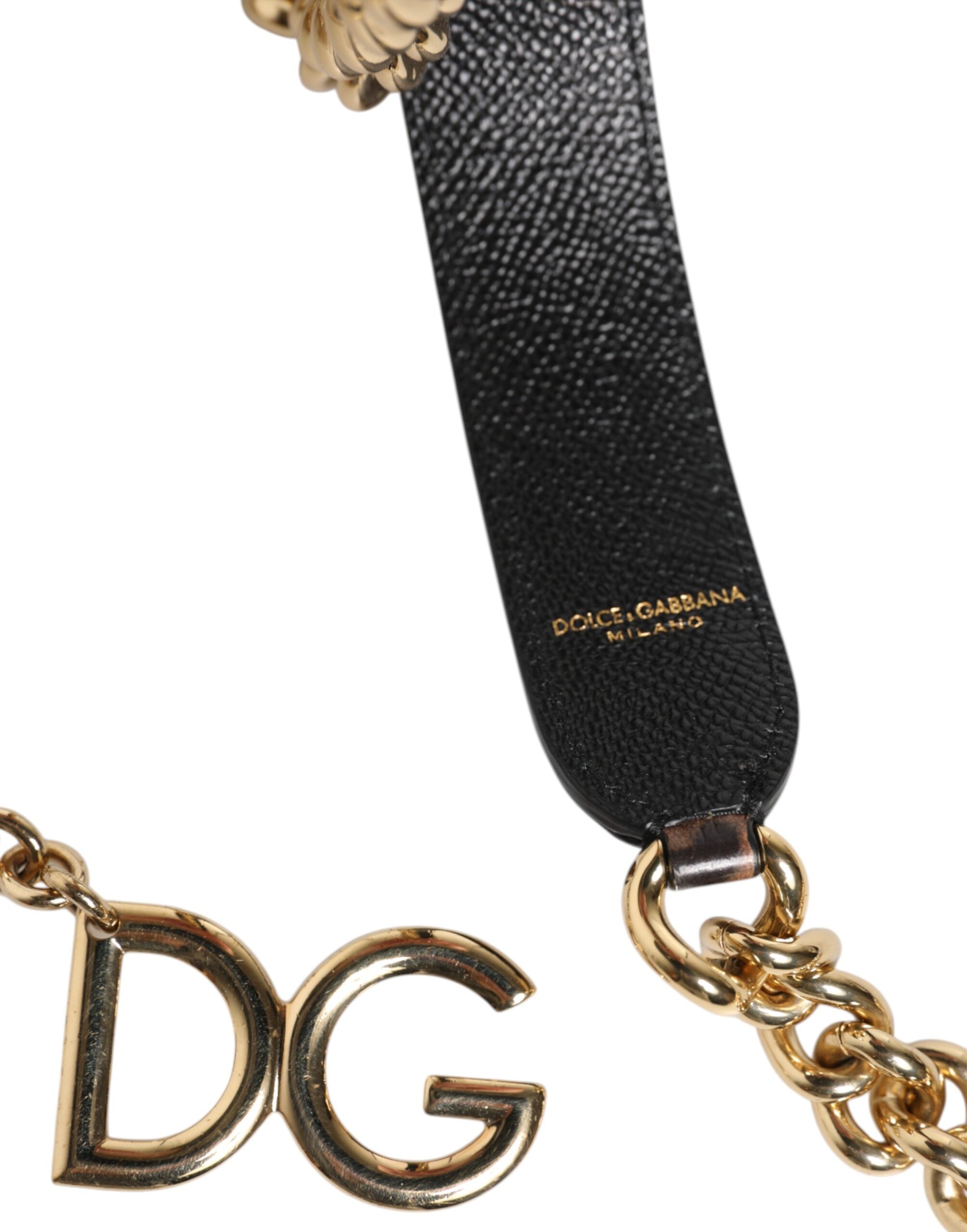 Dolce & Gabbana Brown Leopard Gold Brass Chain Accessory Shoulder Strap - ACCEXO