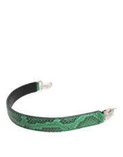 Dolce & Gabbana Black Green Exotic Leather Bag Shoulder Strap