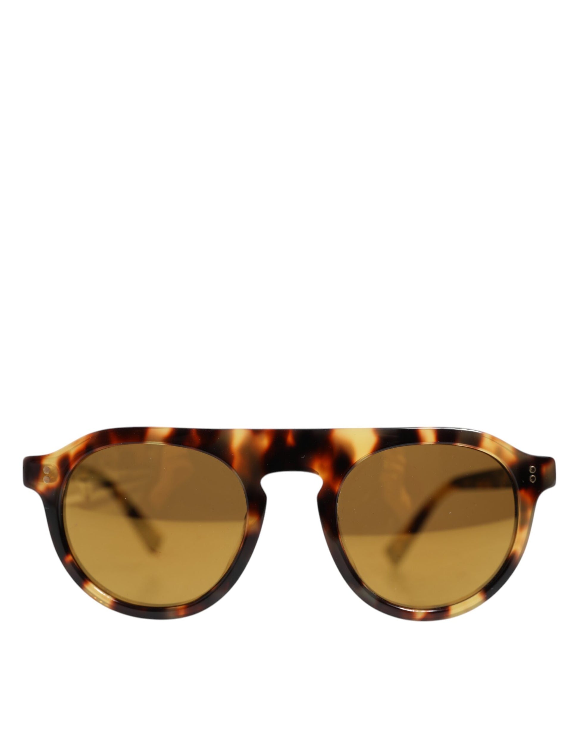 Dolce & Gabbana Brown Acetate Round Leopard Print Eyewear Sunglasses - ACCEXO