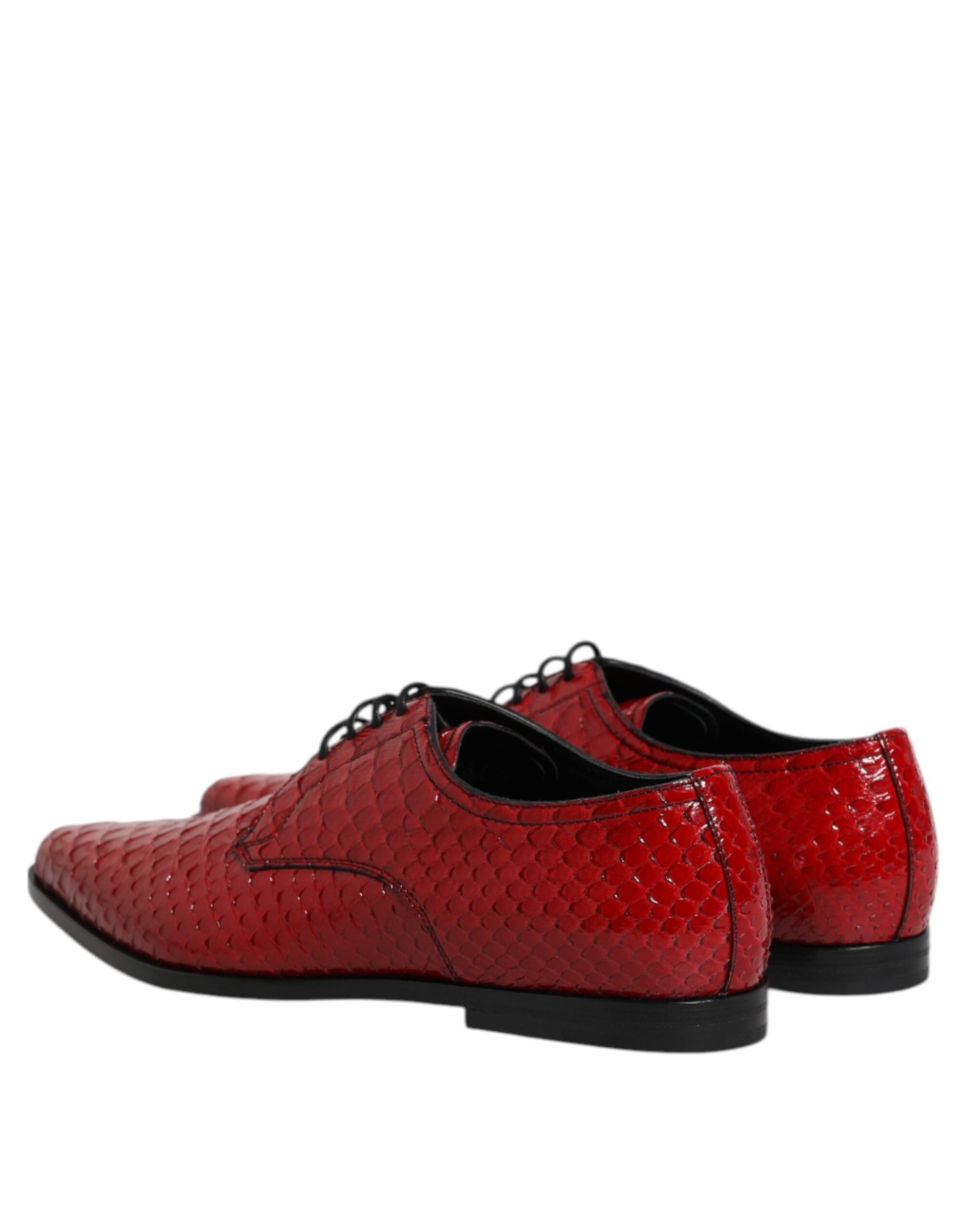 Dolce & Gabbana Red Exotic Leather Lace Up Dress Derby Shoes - ACCEXO