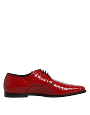 Dolce & Gabbana Red Exotic Leather Lace Up Dress Derby Shoes for Men