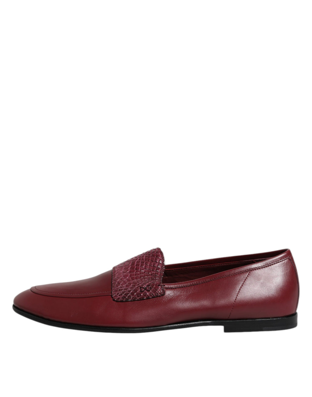 Dolce & Gabbana Burgundy Calfskin Leather Formal Slip On Shoes - ACCEXO