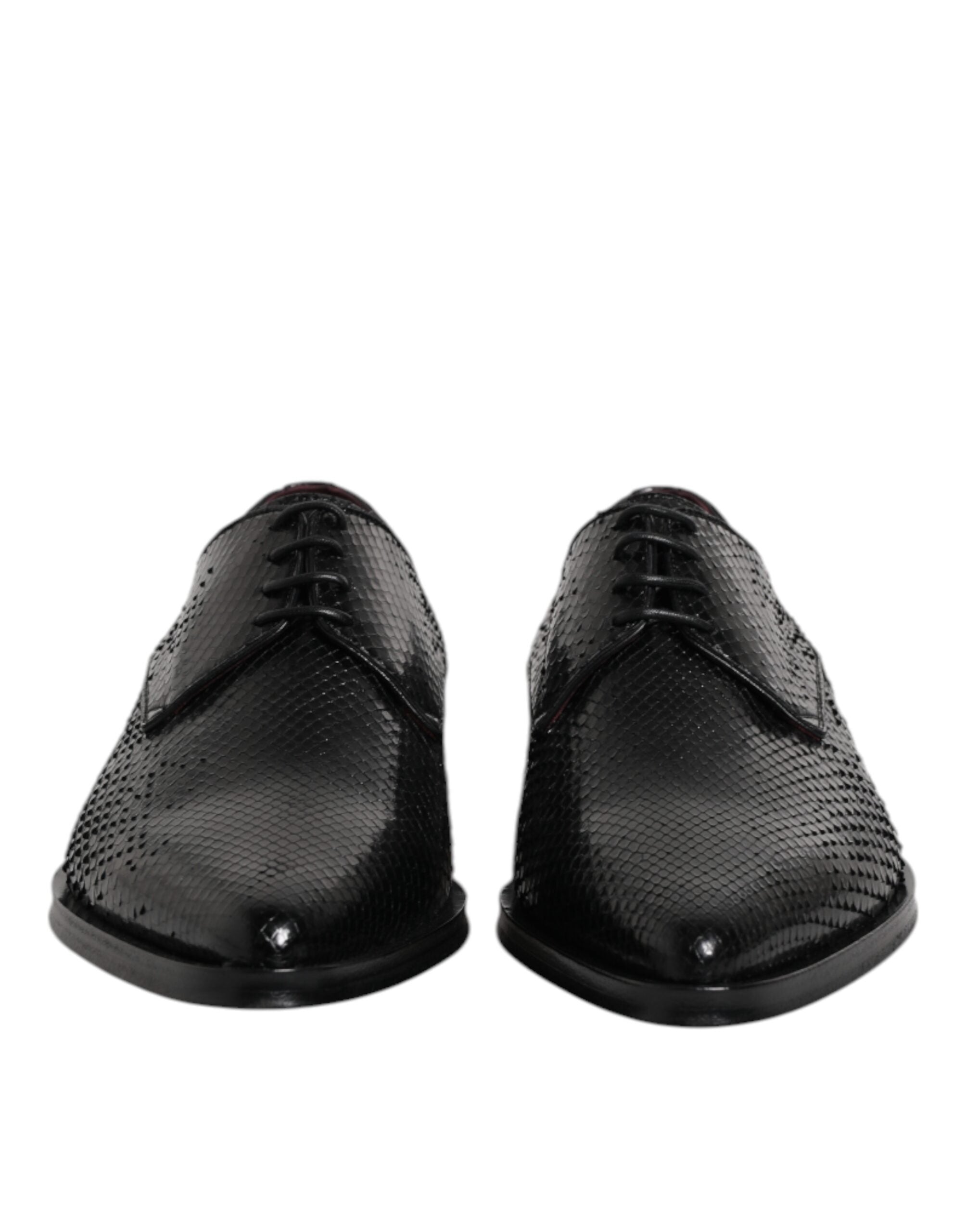 Dolce & Gabbana Black Leather Lace Up Dress Men Derby Shoes - ACCEXO