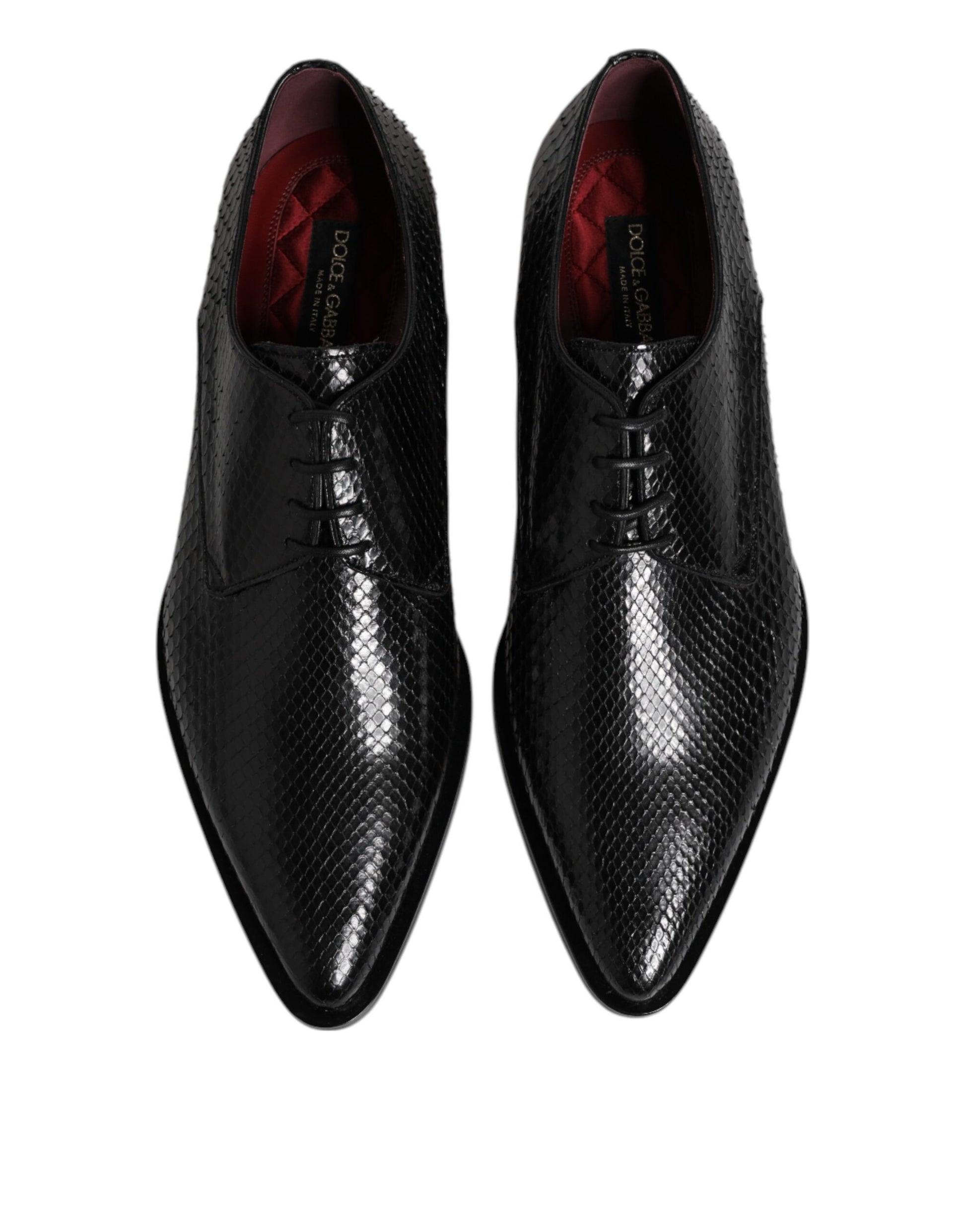 Dolce & Gabbana Black Leather Lace Up Dress Men Derby Shoes - ACCEXO