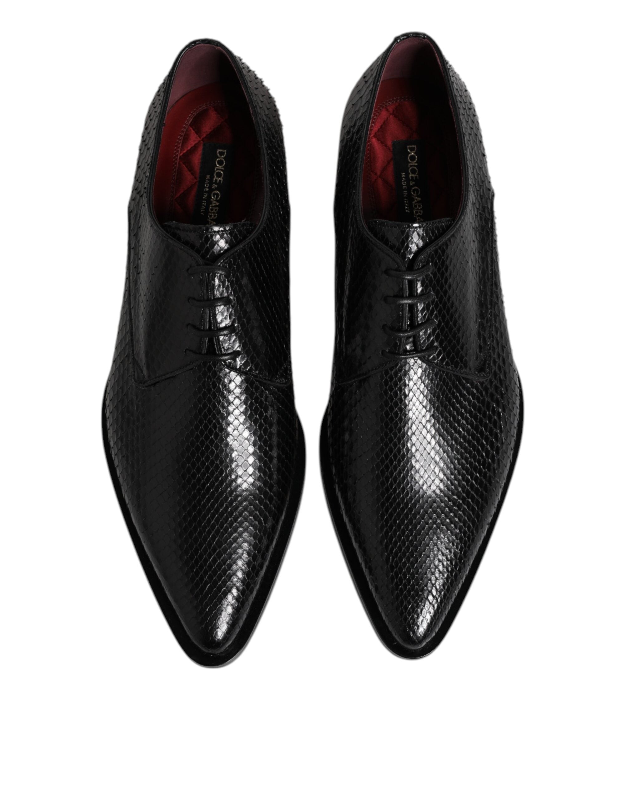 Dolce & Gabbana Black Leather Lace Up Dress Men Derby Shoes - ACCEXO