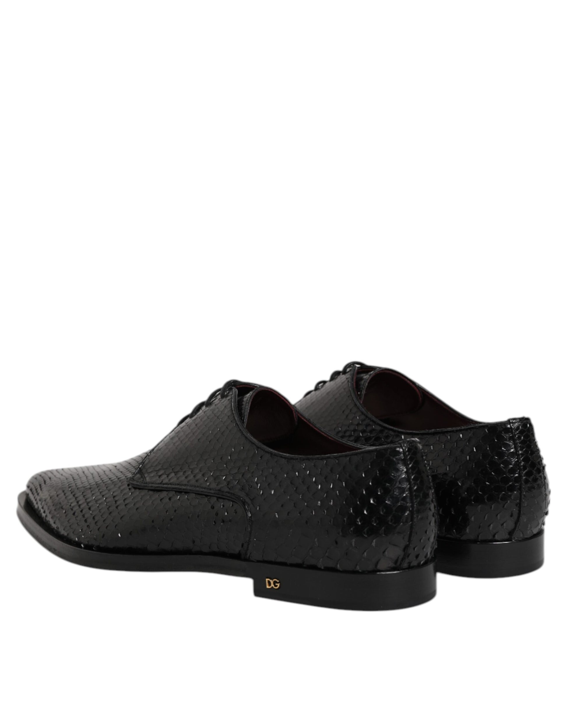 Dolce & Gabbana Black Leather Lace Up Dress Men Derby Shoes - ACCEXO