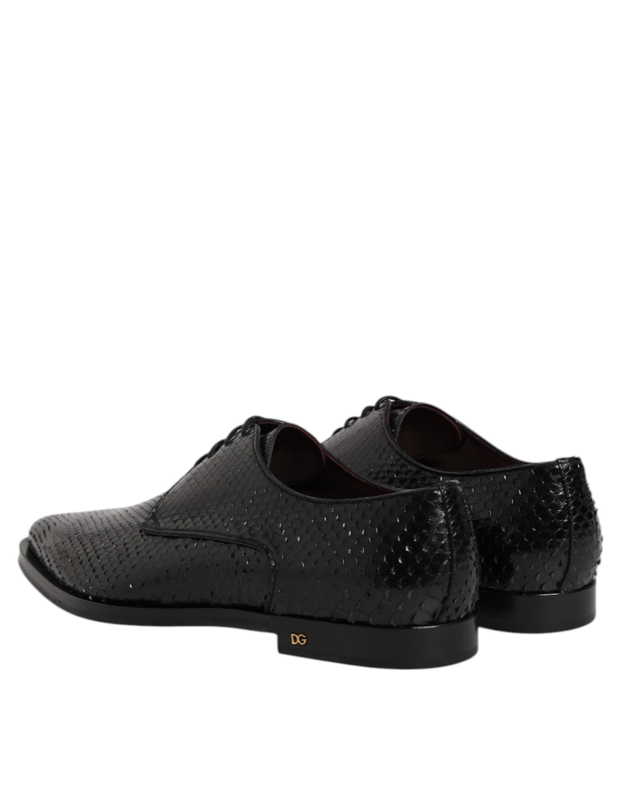 Dolce & Gabbana Black Leather Lace Up Dress Men Derby Shoes - ACCEXO