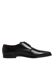Dolce & Gabbana Black Leather Lace Up Dress Men Derby Shoes - ACCEXO