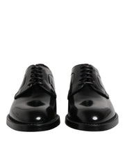 Dolce & Gabbana Black Calf Leather Lace Up Dress Derby Shoes for Men
