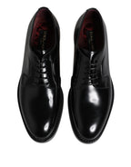 Dolce & Gabbana Black Calf Leather Lace Up Dress Derby Shoes - ACCEXO