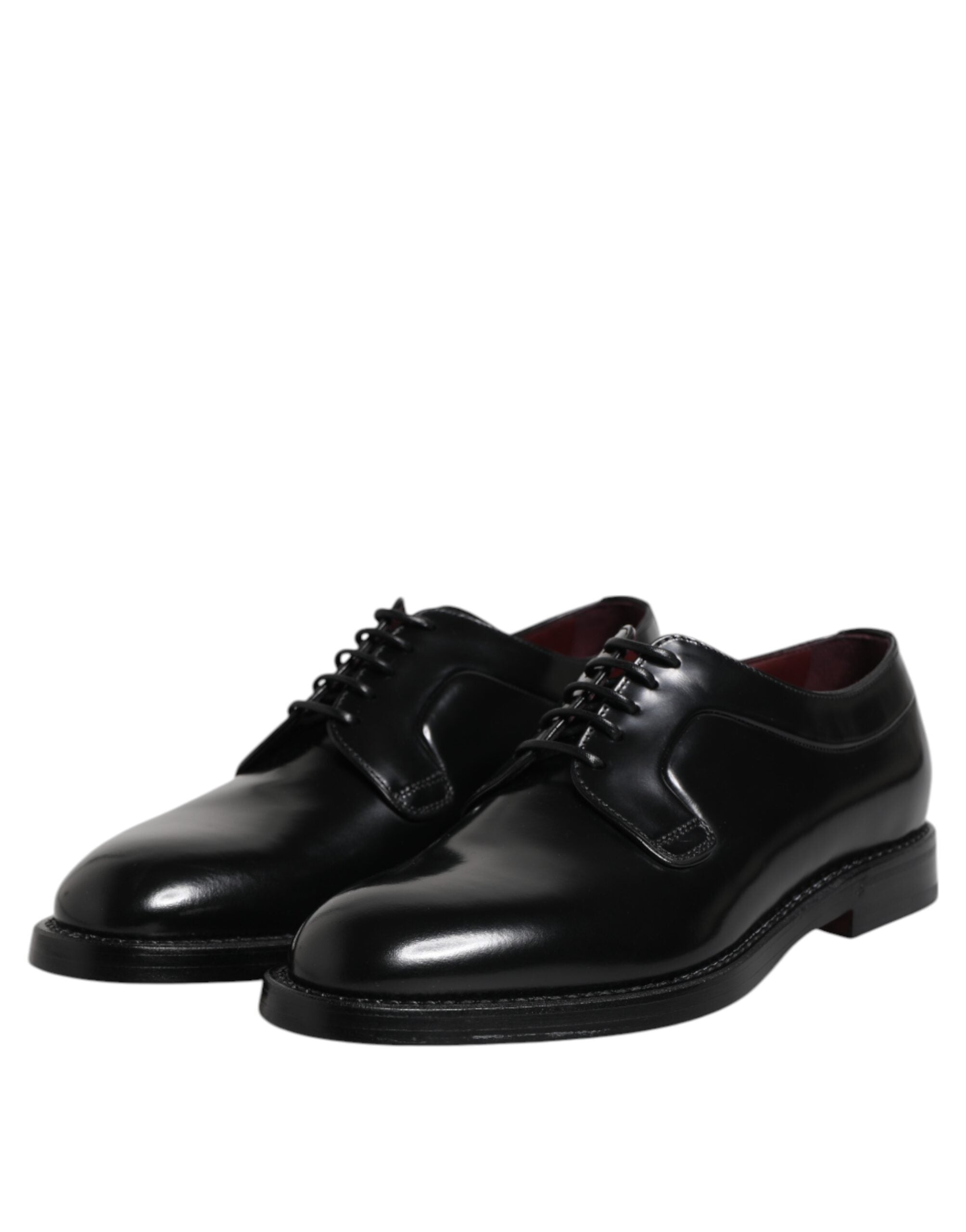 Dolce & Gabbana Black Calf Leather Lace Up Dress Derby Shoes - ACCEXO