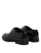 Dolce & Gabbana Black Calf Leather Lace Up Dress Derby Shoes - ACCEXO