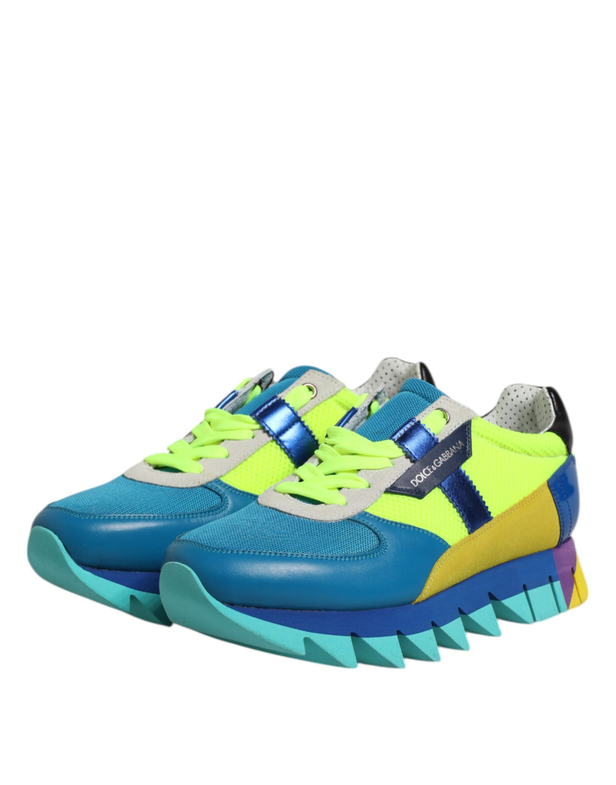 Dolce & Gabbana Multicolor Leather Low Top Men Sneakers Shoes