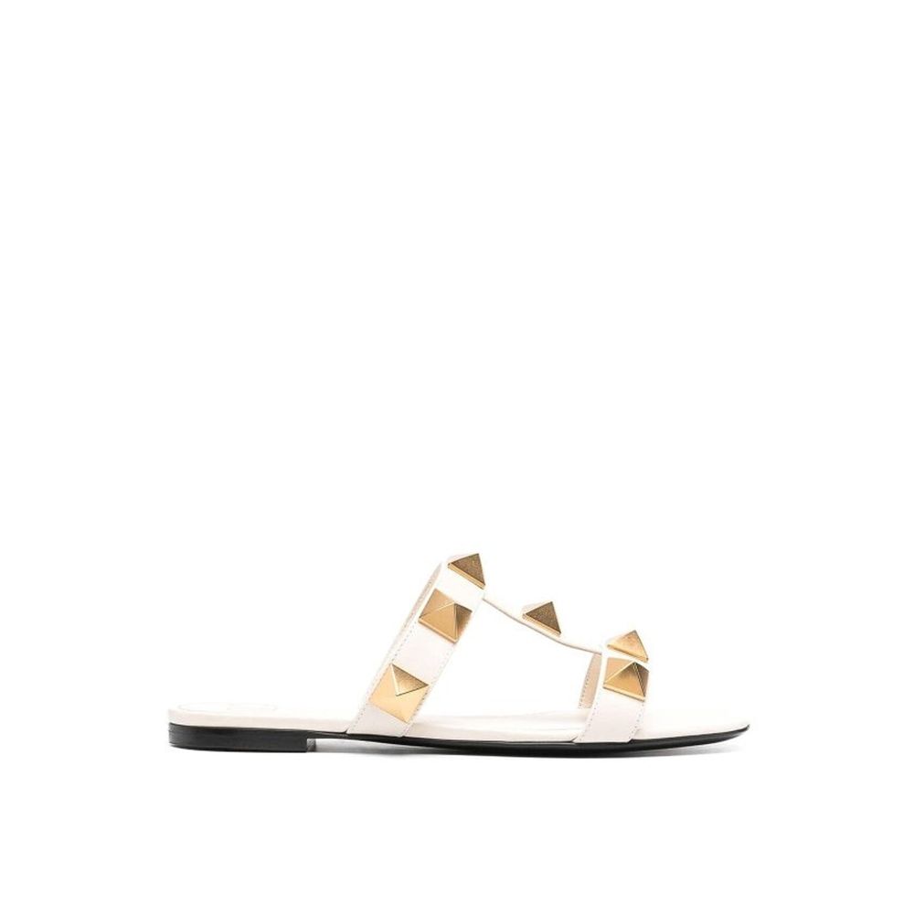 Valentino Garavani Roman Stud Leather Flat Sandals - ACCEXO