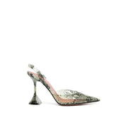 Amina Muaddi Holli Glass 95mm Snakeskin-effect Pumps - ACCEXO