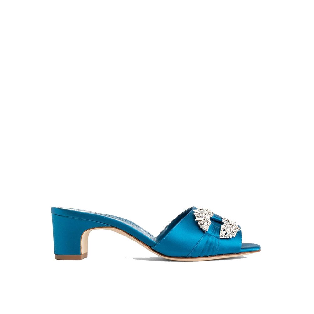 Manolo Blahnik Prinap 050 Satin Mules - ACCEXO