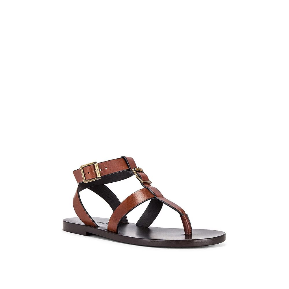 Saint Laurent Hardy Leather Sandals - ACCEXO