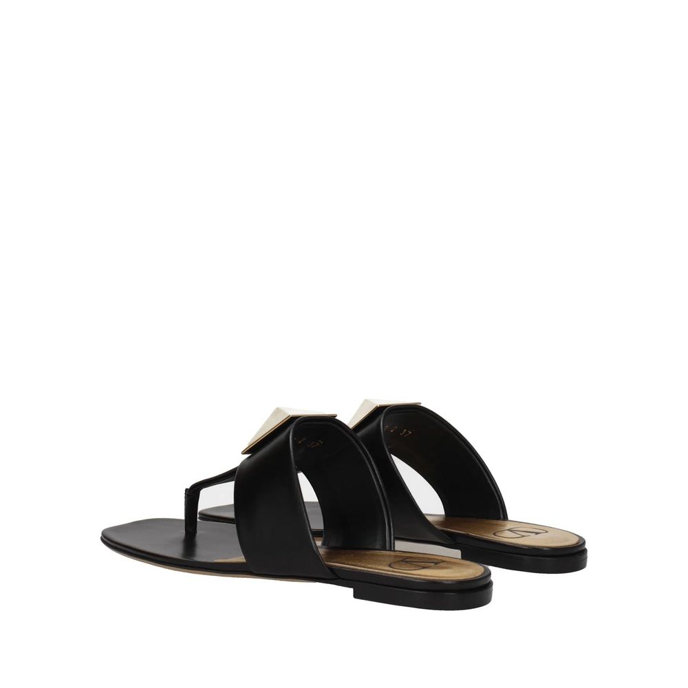 Valentino Garavani One Stud Leather Thong Sandals - ACCEXO