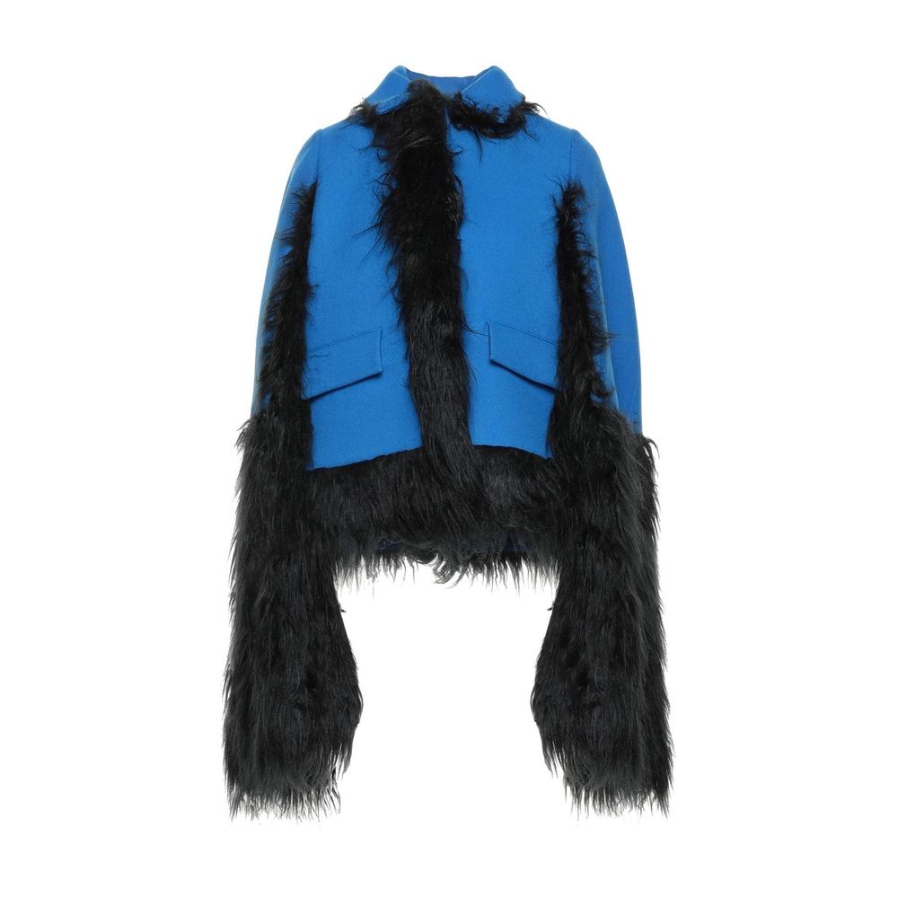 Maison Margiela Faux Fur Trimmed Cape Jacket - ACCEXO