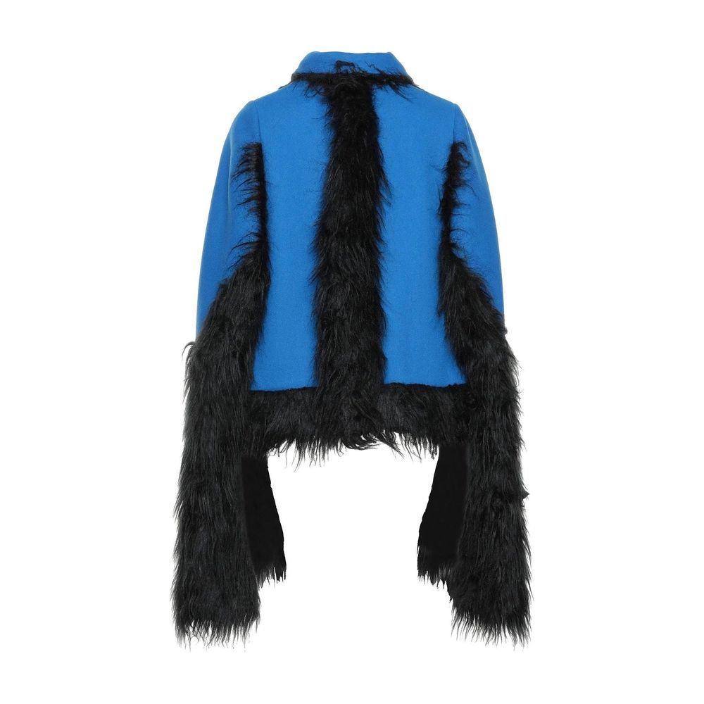 Maison Margiela Faux Fur Trimmed Cape Jacket - ACCEXO